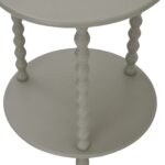 CAMDEN Round Side Table in grey wood with circular design and modern minimalist profile.