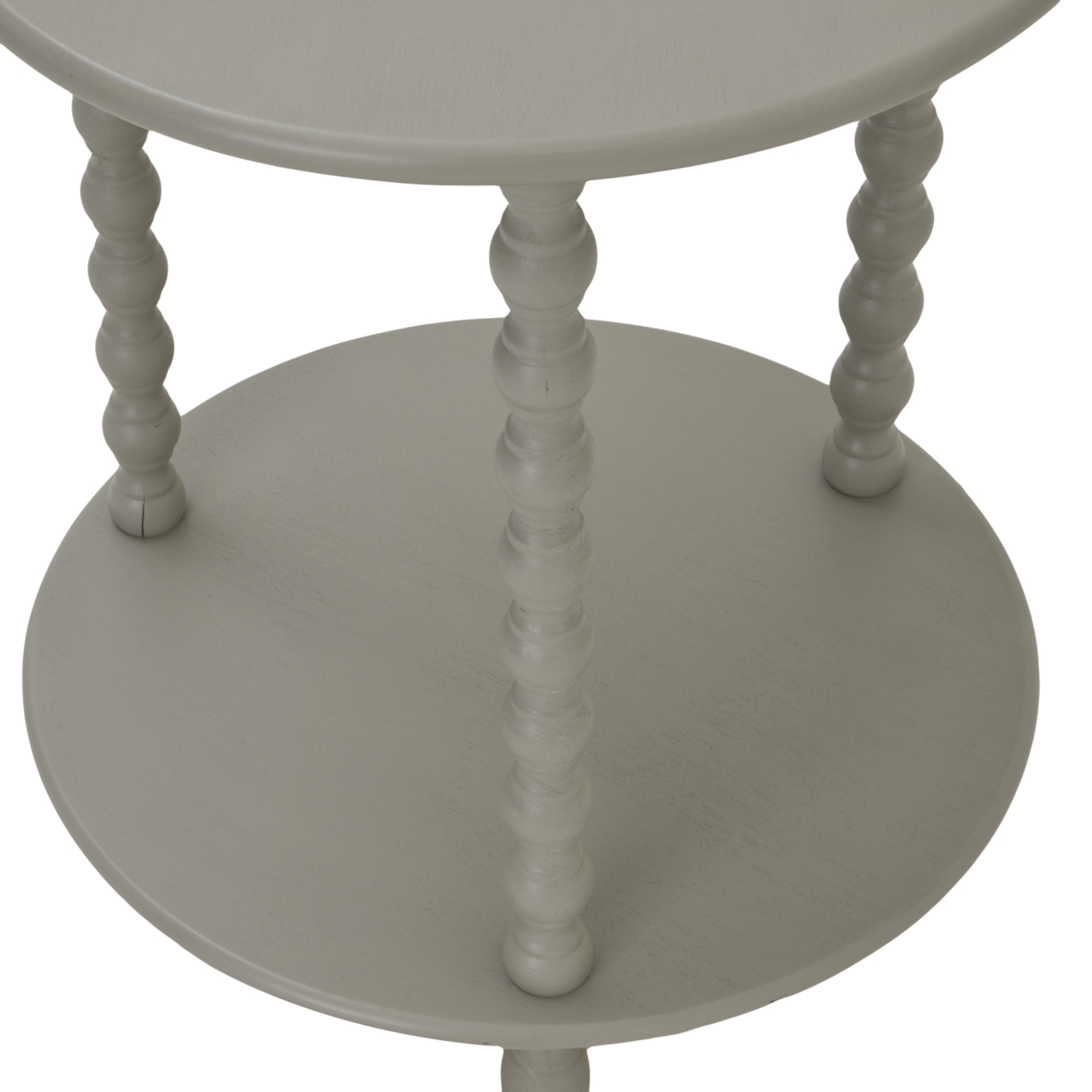 CAMDEN Round Side Table in grey wood with circular design and modern minimalist profile.