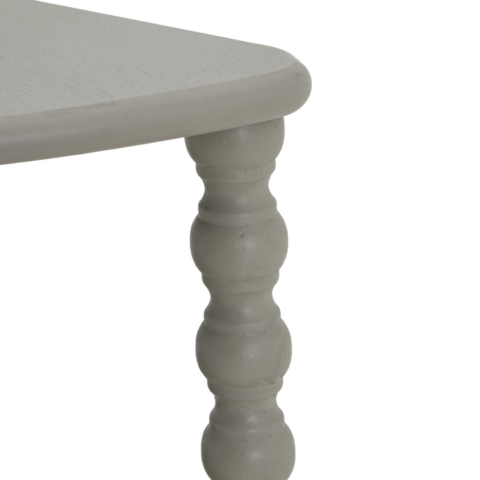 CAMDEN Half Moon Table with three grey wooden tiers and curved half-moon design for stylish display.