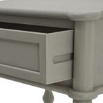 CAMDEN Drawer Side Table in grey wood with single hidden drawer and modern compact design.