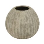 CATANIA Round Vase – Light grey circular ceramic vase with smooth finish, ideal for modern interiors or coordinated display styling.