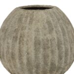 CATANIA Round Vase – Light grey circular ceramic vase with smooth finish, ideal for modern interiors or coordinated display styling.