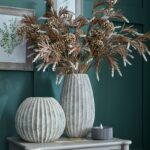 CATANIA Round Vase – Light grey circular ceramic vase with smooth finish, ideal for modern interiors or coordinated display styling.