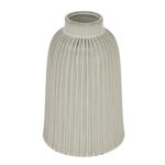 MONTE Large Bell Vase – Crystal-clear glass bell-shaped vase, ideal for contemporary floral arrangements or modern decorative displays. beige vase with ribbed pattern