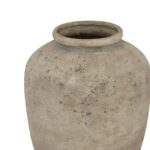 DERUTA Medium Mottled Vase – Grey mottled ceramic vase with modern curved form, perfect for faux or dried floral arrangements.
