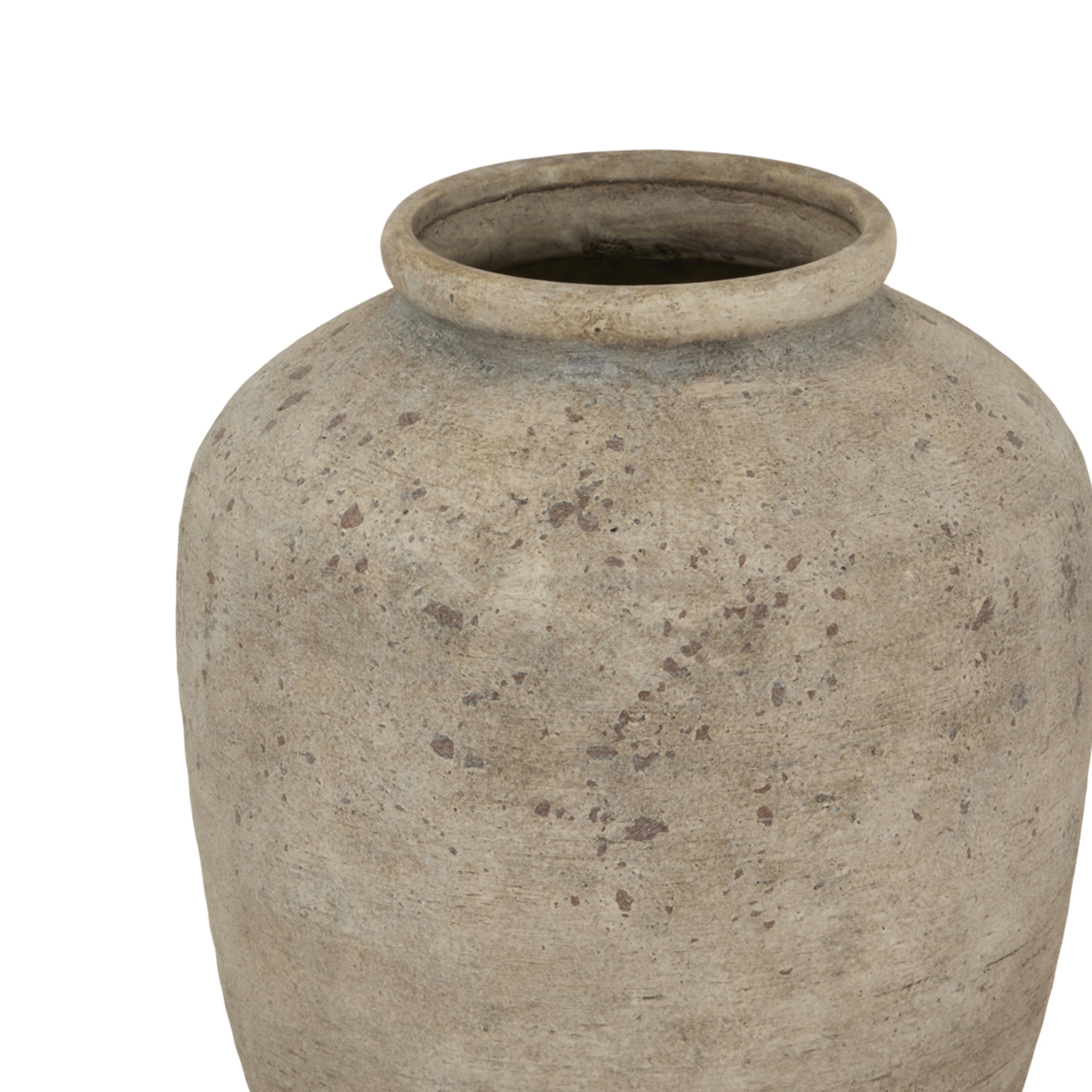 DERUTA Medium Mottled Vase – Grey mottled ceramic vase with modern curved form, perfect for faux or dried floral arrangements.