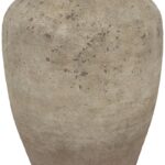 DERUTA Medium Mottled Vase – Grey mottled ceramic vase with modern curved form, perfect for faux or dried floral arrangements.