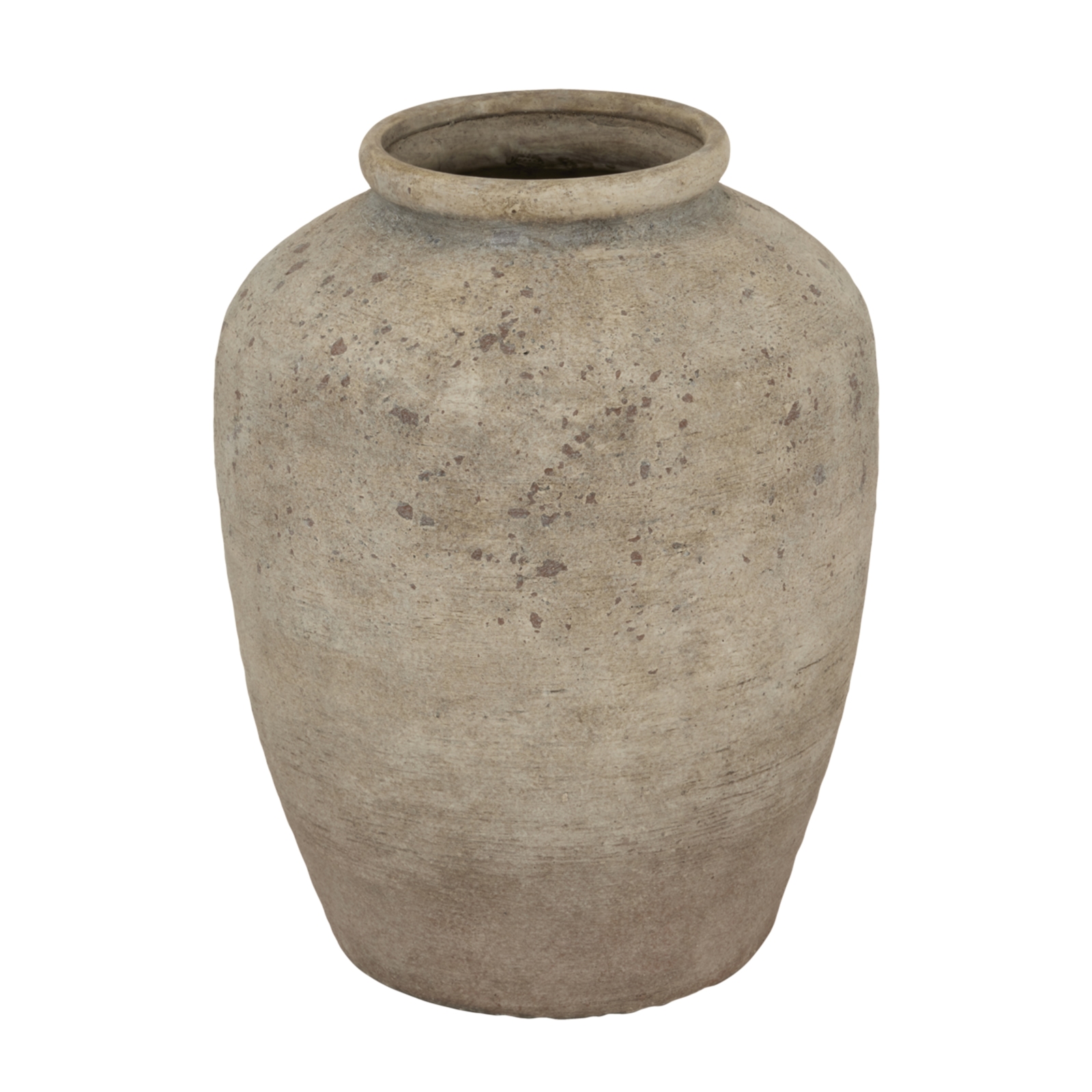 DERUTA Medium Mottled Vase – Grey mottled ceramic vase with modern curved form, perfect for faux or dried floral arrangements.