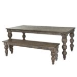 Rutland Collection rectangular wooden dining table in warm brown finish