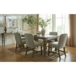 Rutland Collection rectangular wooden dining table in warm brown finish