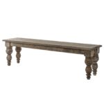 Rutland Collection rectangular wooden bench in warm brown finish.