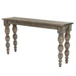 Rutland Collection wooden console table with refined architectural design in warm brown finish.