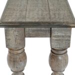 Rutland Collection wooden console table with refined architectural design in warm brown finish.