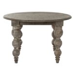 RUTLAND Collection Round Wooden Dining Table with 120cm diameter and warm brown finish