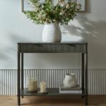 REED Collection 2 Drawer Console – Wooden console table with textured detailing and two drawers