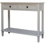 Belmont Collection 2 Drawer Console – white wood console with two drawers and textured detailing.