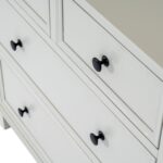 BELMONT Collection 4 Drawer Chest in white wood with balanced design and textured finish.