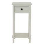 Belmont Collection 1 Drawer Lamp Table in white wood with discreet storage drawer.