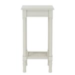 BELMONT Rattan Collection Side Table in white wood with natural woven rattan panels and sleek frame.