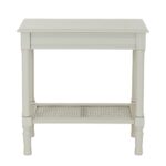 BELMONT Rattan Collection Table in white wood with organic rattan detailing and clean modern design.