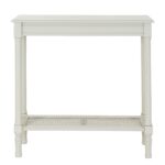 BELMONT Rattan Collection Console with white wood frame and textured rattan front.