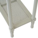 BELMONT Rattan Collection Console with white wood frame and textured rattan front.