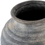 MARRA Large Olpe Vase – Handcrafted black and grey ceramic vase with curved Olpe shape, ideal for decorative displays and faux floral arrangements.