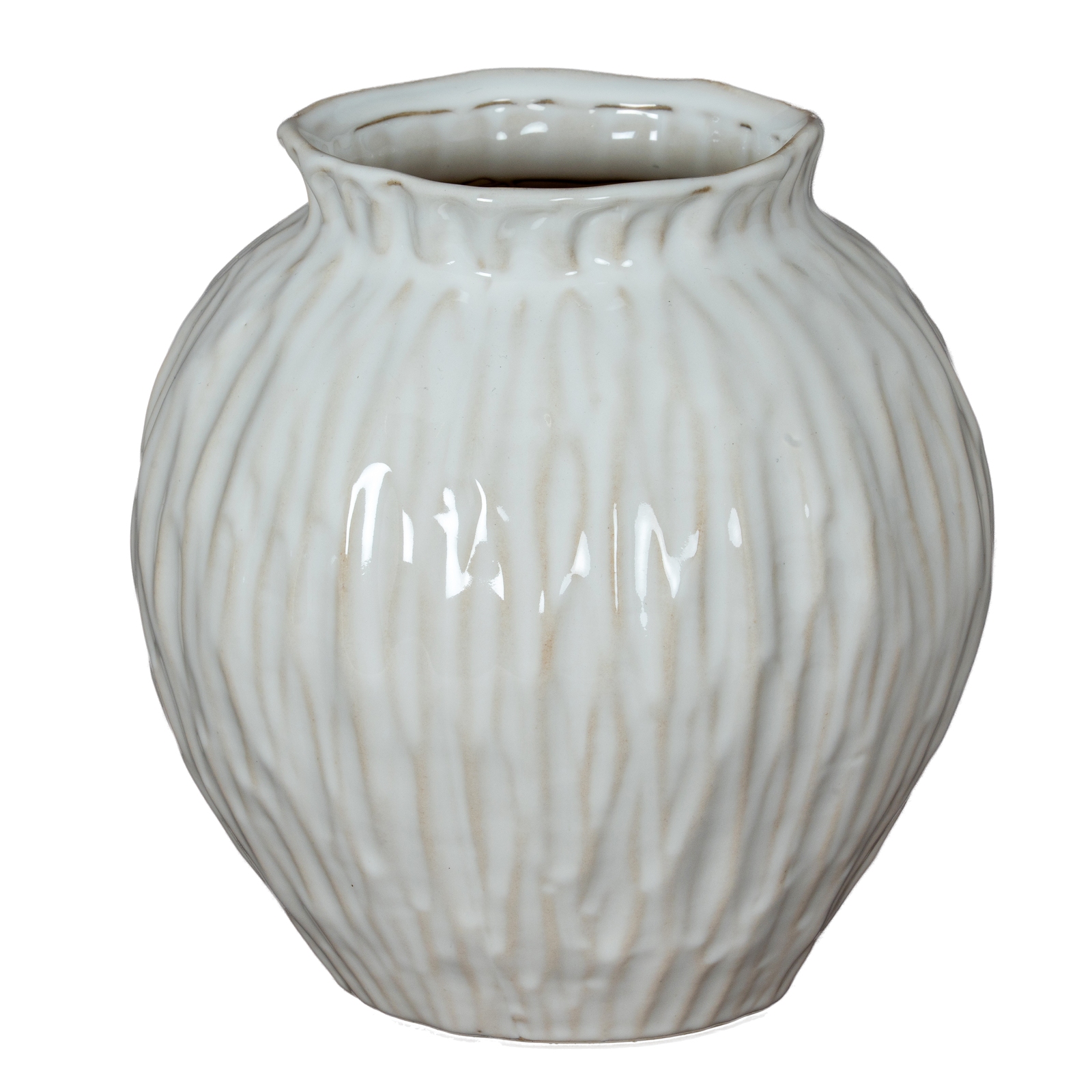 NUMA Round Vase – white ceramic vase with rounded form and minimalist finish, ideal for modern and Scandinavian interiors.
