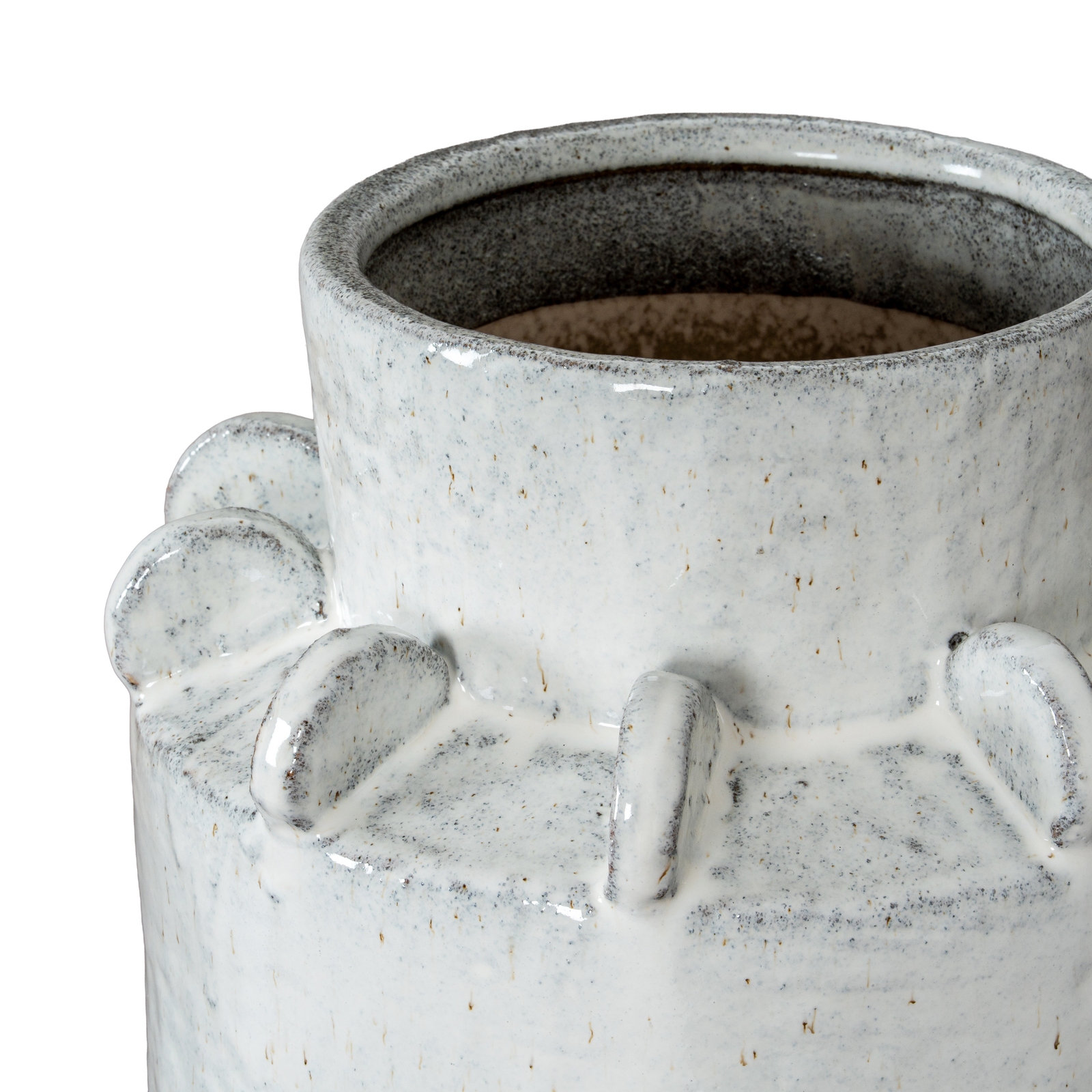 Large textured ceramic hydria-style vase in a warm earthy tone