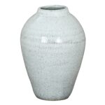 KEMI Large Olpe Vase – Handcrafted white ceramic vase with a rounded body and tapered neck, ideal for modern or classic décor.