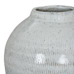 KEMI Large Olpe Vase – Handcrafted white ceramic vase with a rounded body and tapered neck, ideal for modern or classic décor.