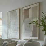 PETRA Hand Painted Canvas In Frame – hand-painted textured wall art with layered tones and wooden frame, ideal for modern and contemporary interiors.