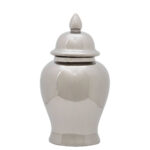 Knight Small Ginger Jar with silver reflective finish, domed lid, and classic rounded shape.