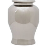 Knight Small Ginger Jar with silver reflective finish, domed lid, and classic rounded shape.