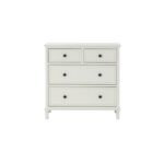 BELMONT Collection 4 Drawer Chest in white wood with balanced design and textured finish.