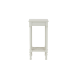 BELMONT Rattan Collection Side Table in white wood with natural woven rattan panels and sleek frame.