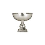 Knight Townhouse Large Bowl with rough nickel finish and classic chalice silhouette on metal plinth.