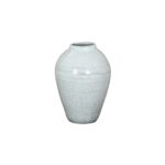 KEMI Large Olpe Vase – Handcrafted white ceramic vase with a rounded body and tapered neck, ideal for modern or classic décor.