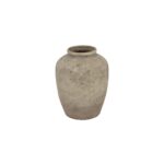 DERUTA Medium Mottled Vase – Grey mottled ceramic vase with modern curved form, perfect for faux or dried floral arrangements.