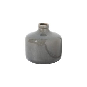 GARDA Grey Glazed Chive Vase – Handcrafted grey ceramic vase with distressed glaze and contemporary design, perfect for modern or minimalist décor.
