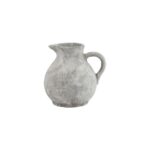 ATHENA Stone Jug – Handcrafted distressed grey ceramic jug with elegant curves, suitable for fresh flowers or standalone Mediterranean-inspired décor.