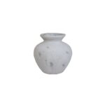 DARCY Antique White Vase – Handcrafted ceramic vase with antique white stone finish, ideal for floral arrangements or standalone décor in modern and traditional spaces.