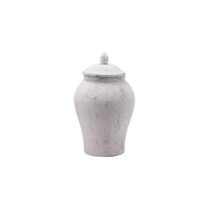 BLOOMVILLE Large Stone Ginger Jar – Handcrafted ceramic jar with stone-effect texture, perfect for faux florals or standalone decorative styling.