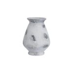 NAXOS Large Antique White Vase – Handcrafted ceramic vase with antique white stone finish, ideal for faux florals or as a standalone decorative accent.