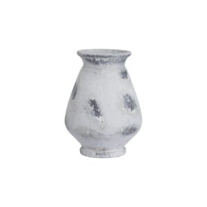 NAXOS Large Antique White Vase – Handcrafted ceramic vase with antique white stone finish, ideal for faux florals or as a standalone decorative accent.