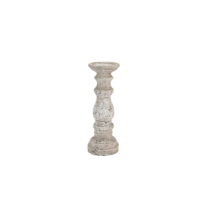 Small stone-textured ceramic candle holder from the Tiber collection