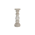 TIBER Large Stone Candle Holder – tall stone-effect ceramic pillar candle holder for decorative displays