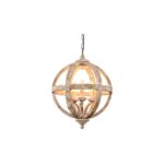 SOLARA Orb Pendant Ceiling Light – brown and white spherical metal pendant for ambient lighting