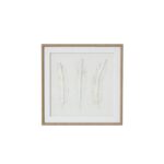 SOLLI White Feathers Art in champagne-beaded frame with raised feather impressions for contemporary and coastal interiors.