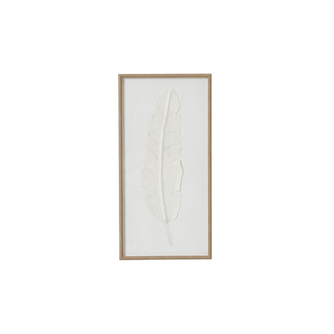 Large Quill White Feather Art in handcrafted beaded frame with brown and white neutral palette for versatile interior décor.